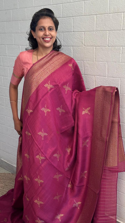 Moonga Tussar Saree