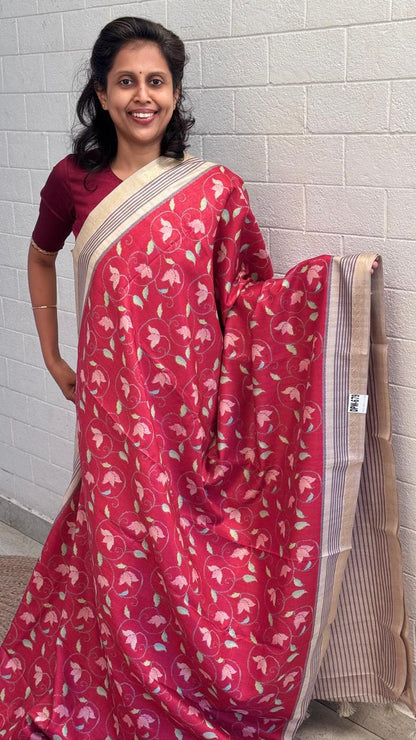 Blended Tussar Print Saree