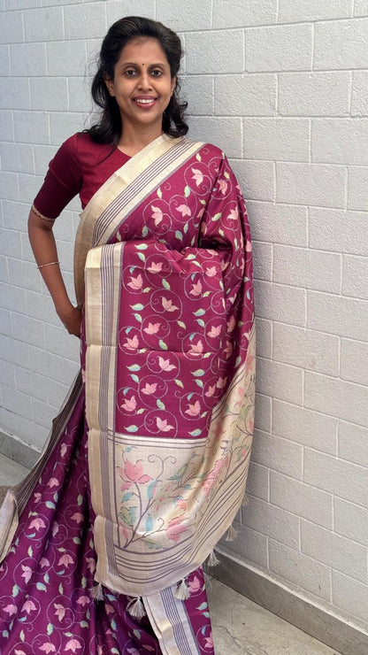 Blended Tussar Print Saree