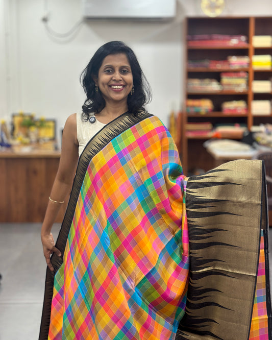 Viscose Multi Checkered Saree