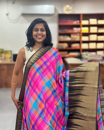 Viscose Multi Checkered Saree