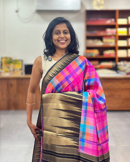 Viscose Multi Checkered Saree