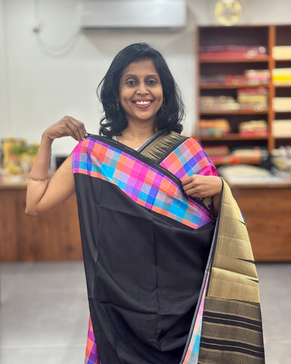 Viscose Multi Checkered Saree