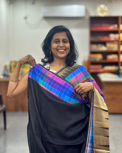 Viscose Multi Checkered Saree