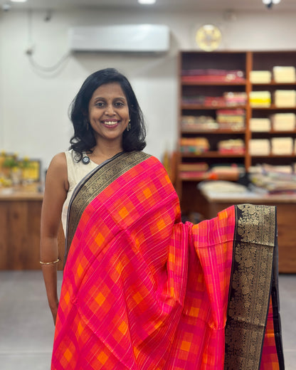 Viscose Multi Checkered Saree
