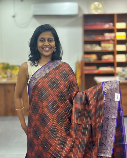 Viscose Multi Checkered Saree