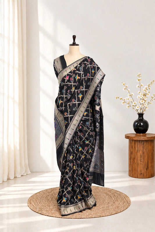 Kanni Silk Paithani Border Saree