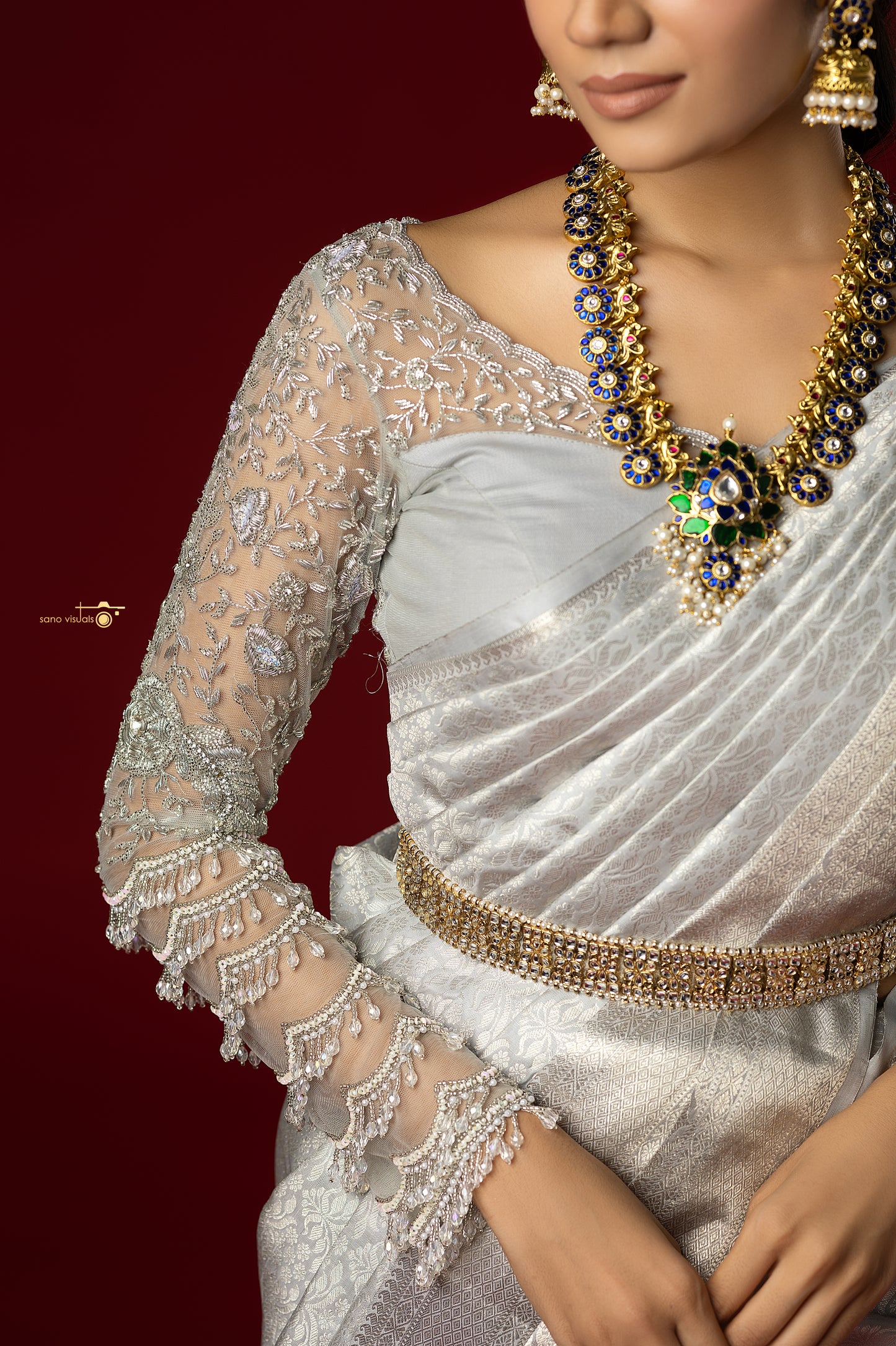 Silver Monotone Woven Silk