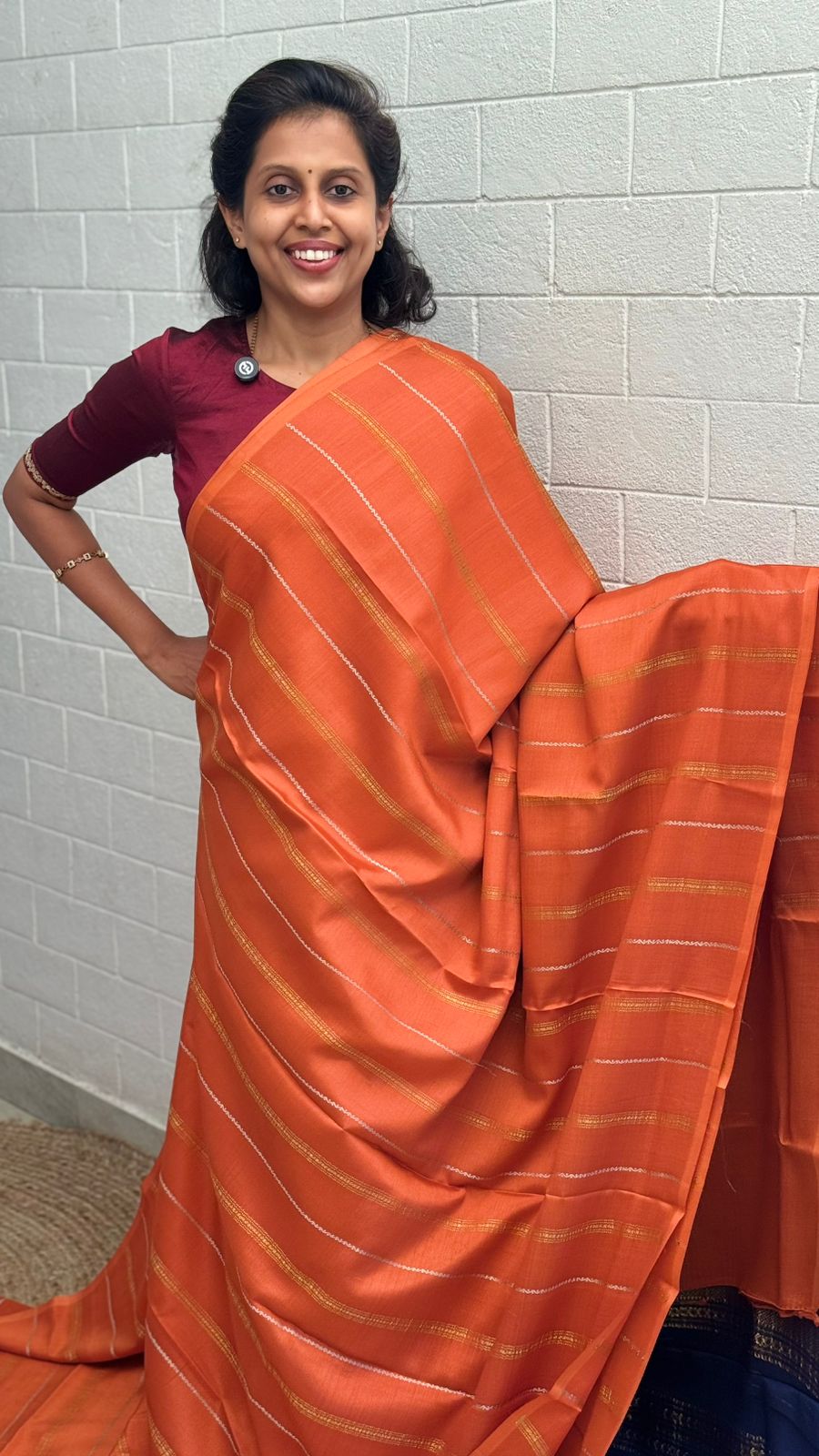 Pure Crepe Stripe Saree