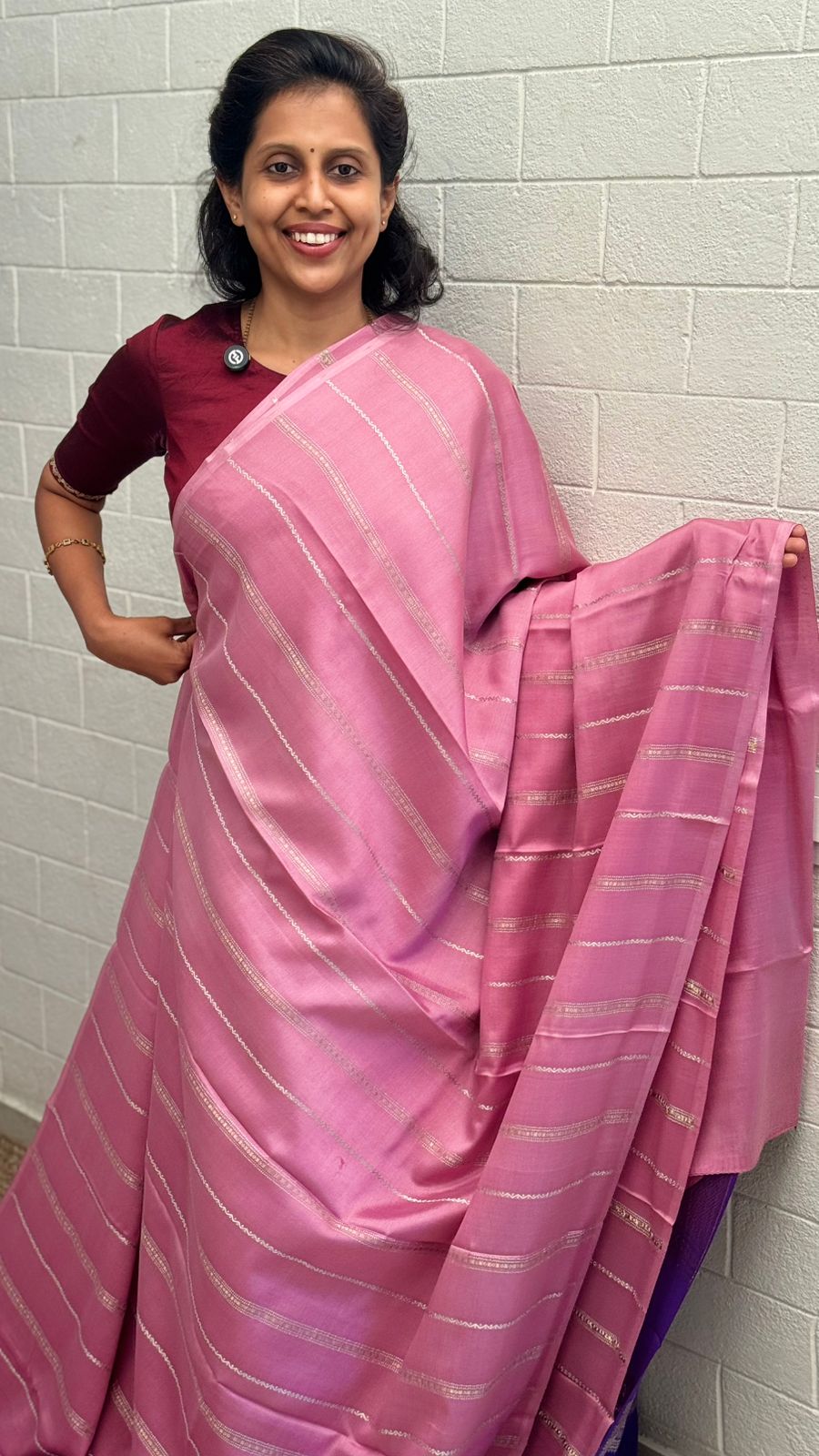 Pure Crepe Stripe Saree