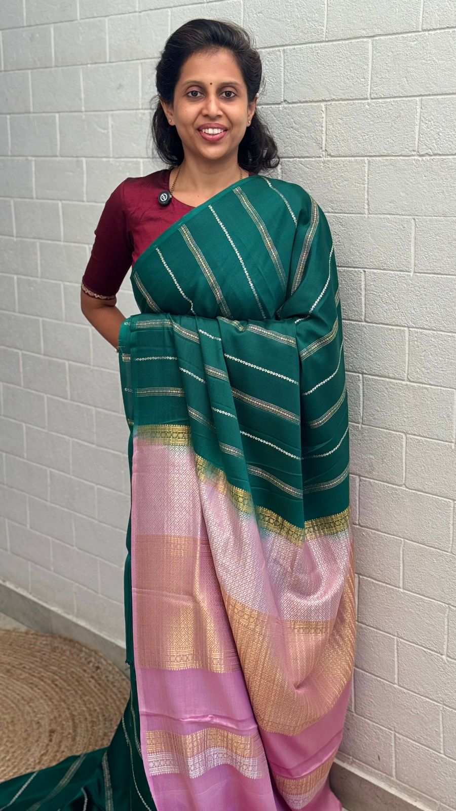 Pure Crepe Stripe Saree