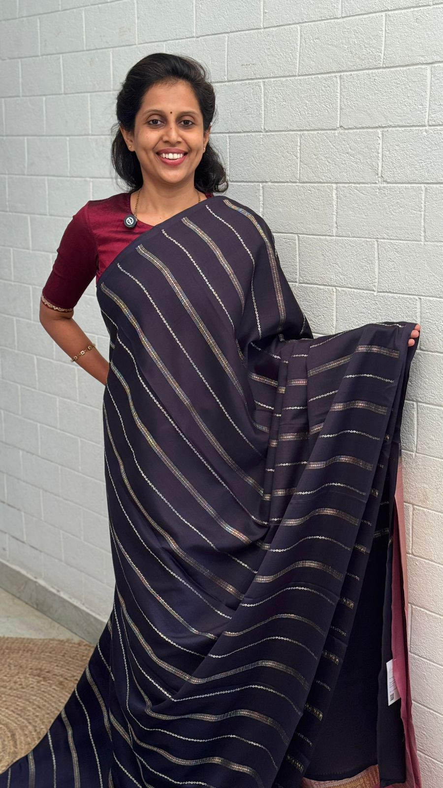 Pure Crepe Stripe Saree