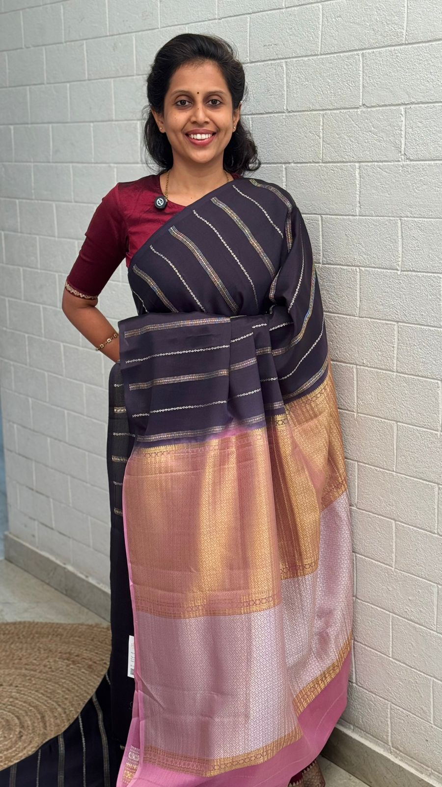 Pure Crepe Stripe Saree