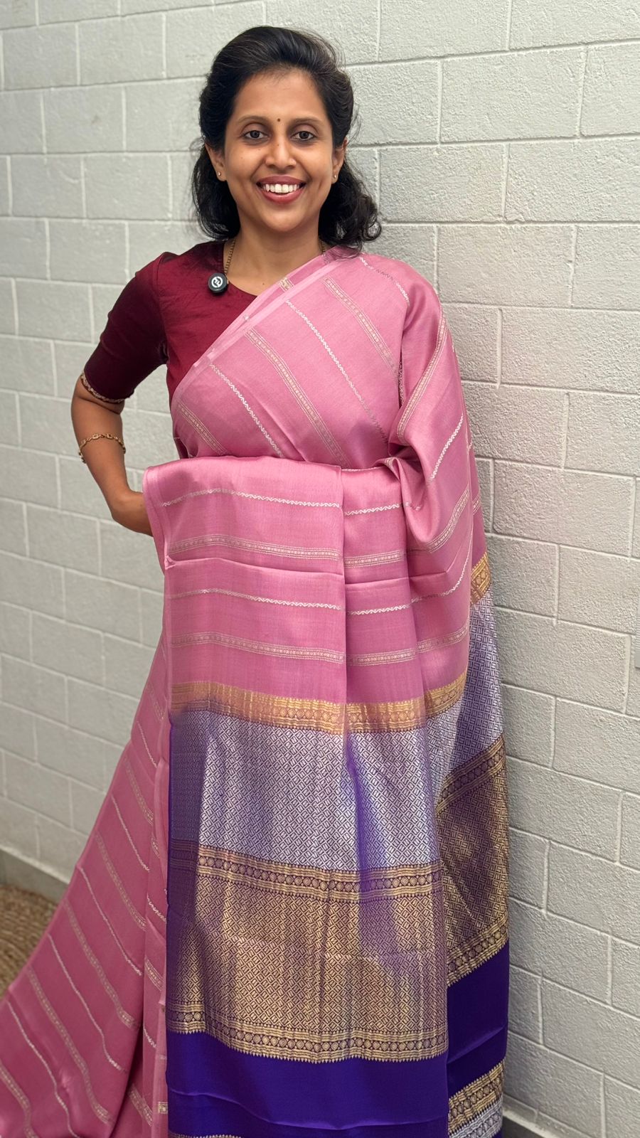 Pure Crepe Stripe Saree