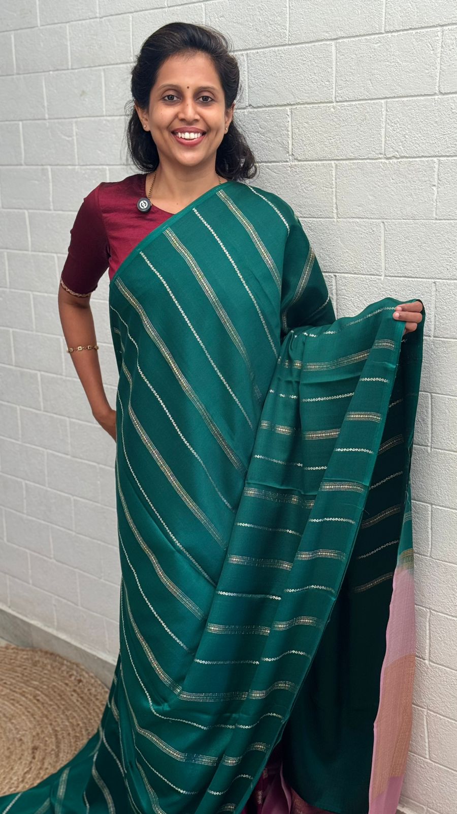 Pure Crepe Stripe Saree