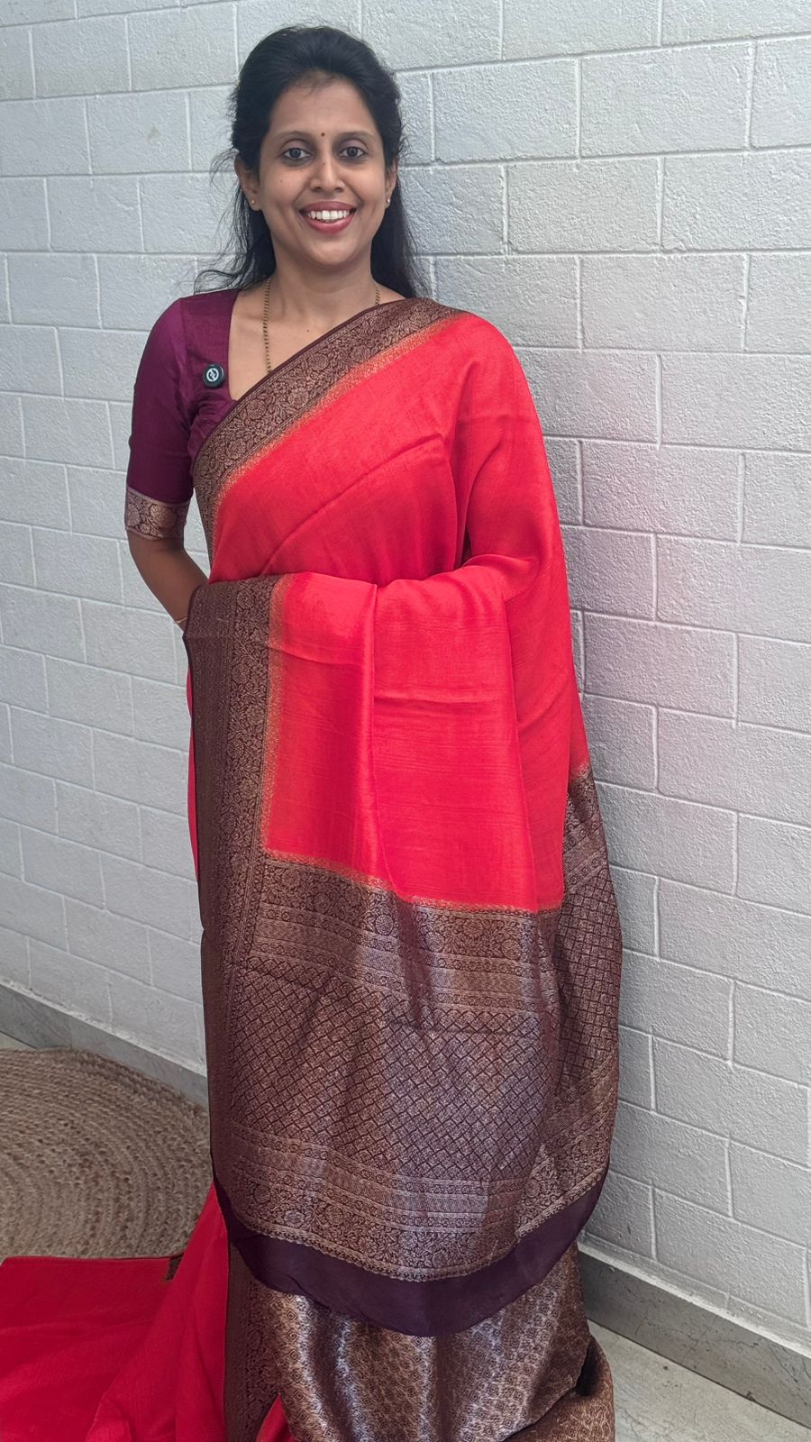 Moonga Tussar Contrast Border Saree