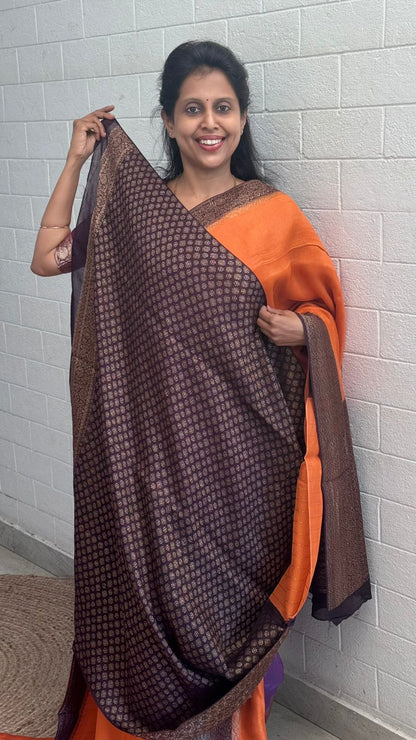 Moonga Tussar Contrast Border Saree