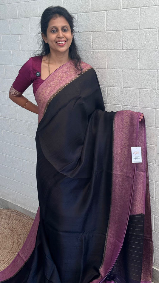 Moonga Tussar Contrast Border Saree