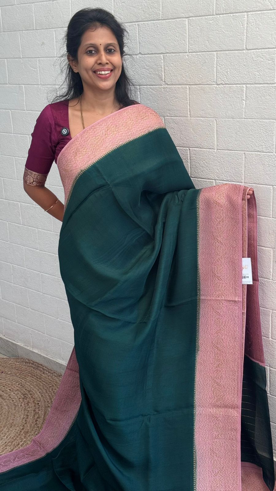 Moonga Tussar Contrast Border Saree