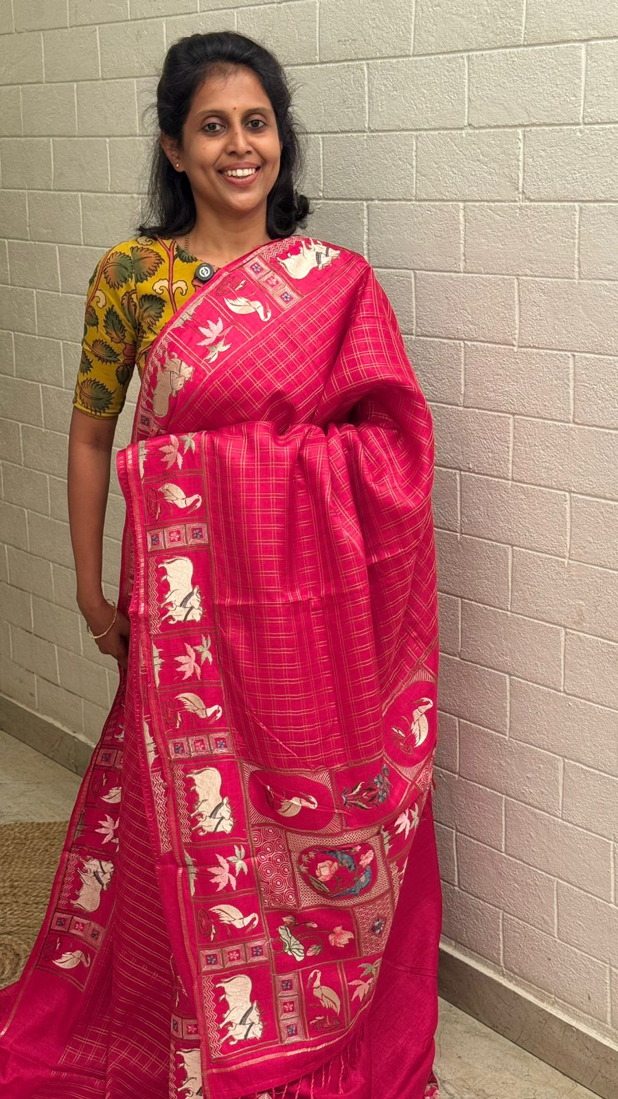 Blended Tussar Pichwai Embroidered Saree