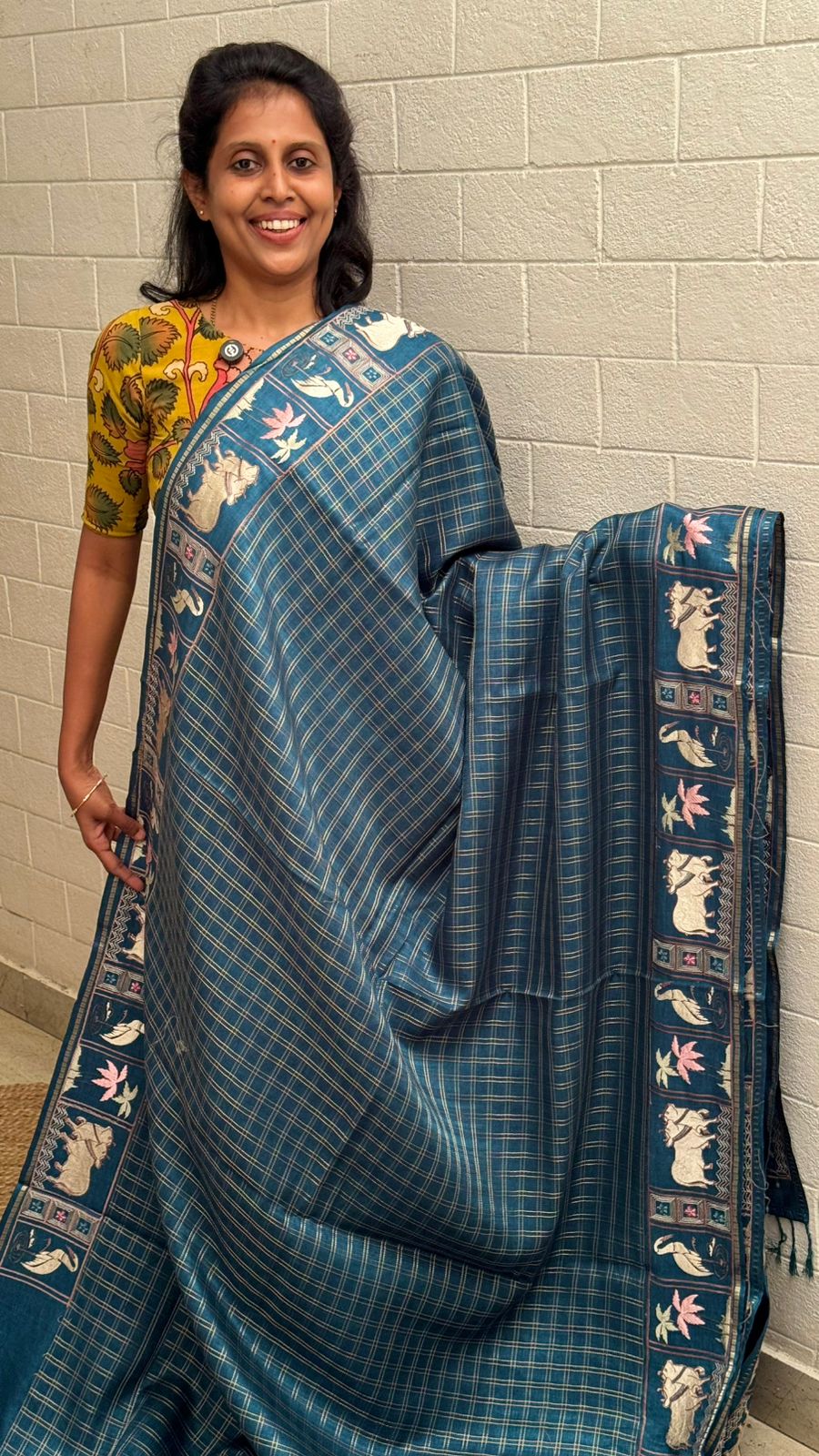Blended Tussar Pichwai Embroidered Saree