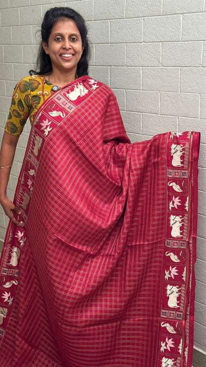 Blended Tussar Pichwai Embroidered Saree