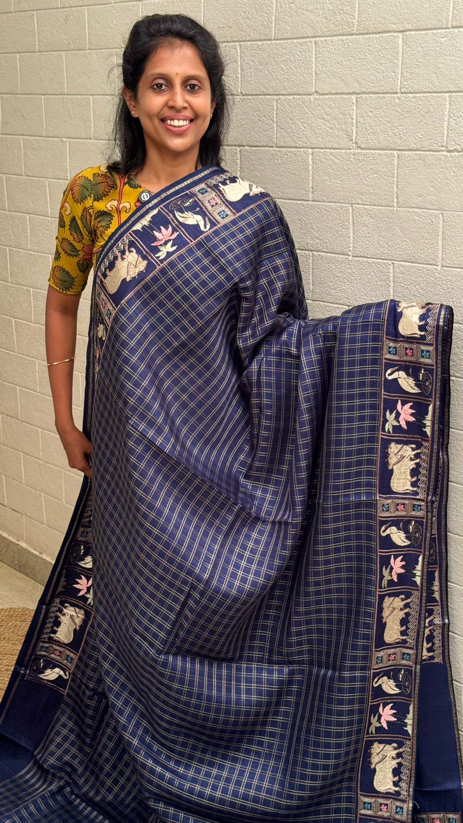 Blended Tussar Pichwai Embroidered Saree