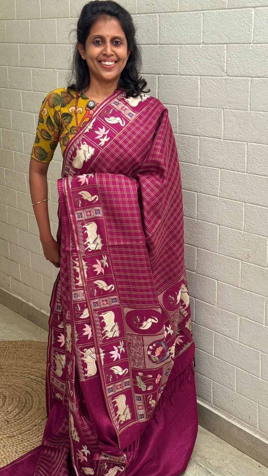 Blended Tussar Pichwai Embroidered Saree