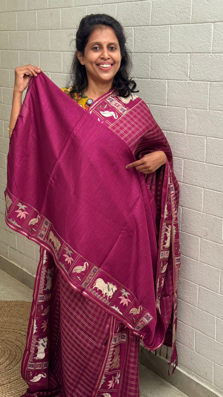 Blended Tussar Pichwai Embroidered Saree