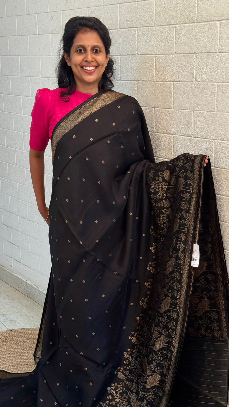 Moonga Tussar Flamingo Saree