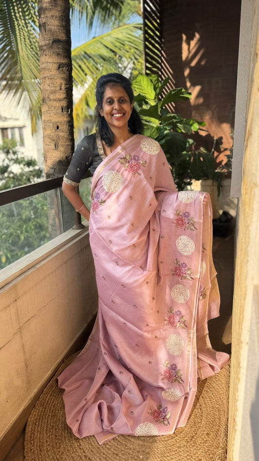 Chanderi Silk Embroidered Saree