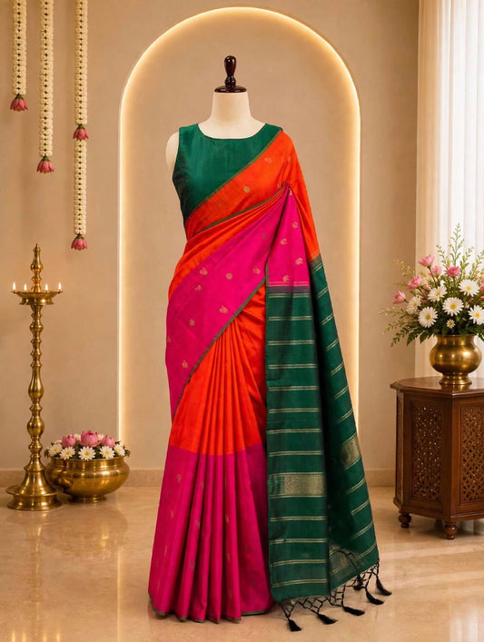 Orange Pink H.H Kanjivaram