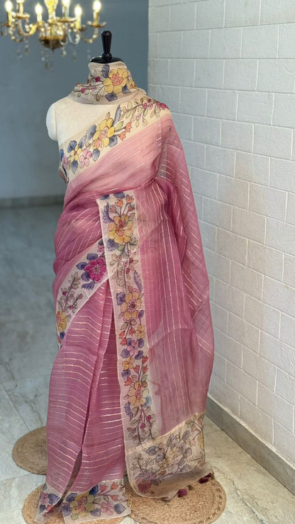 Pure Organza Printed Silk Saree