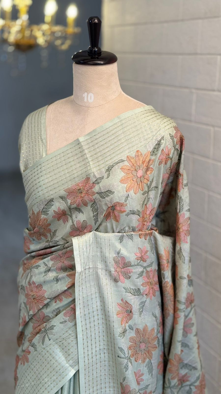 Blended Tussar All Over Floral Saree