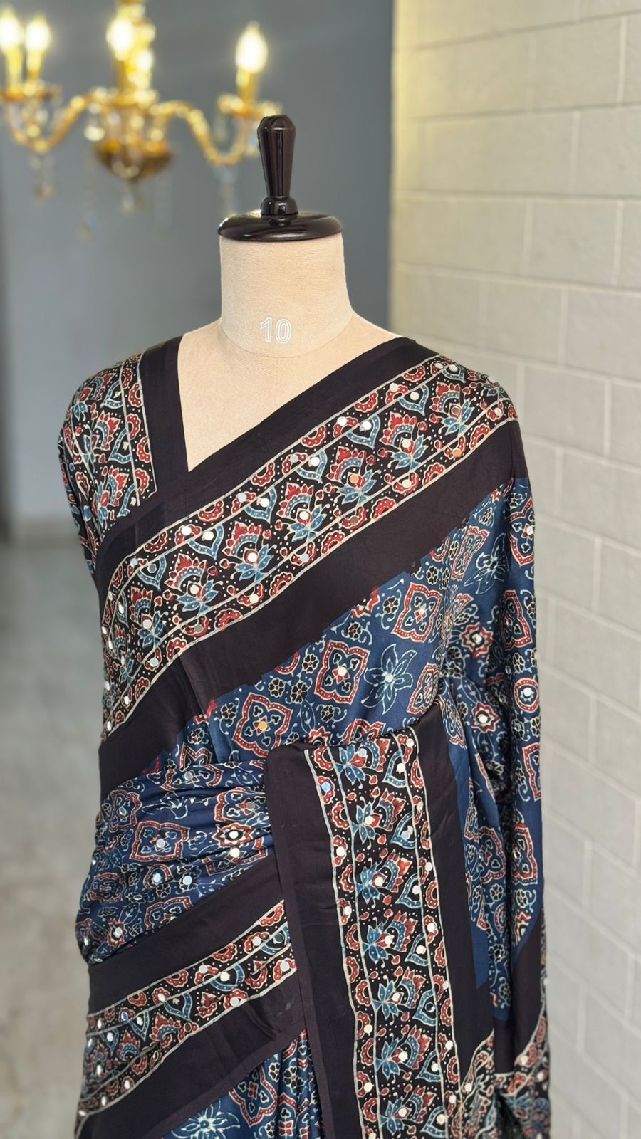 Pure Modal Mirror Work Saree