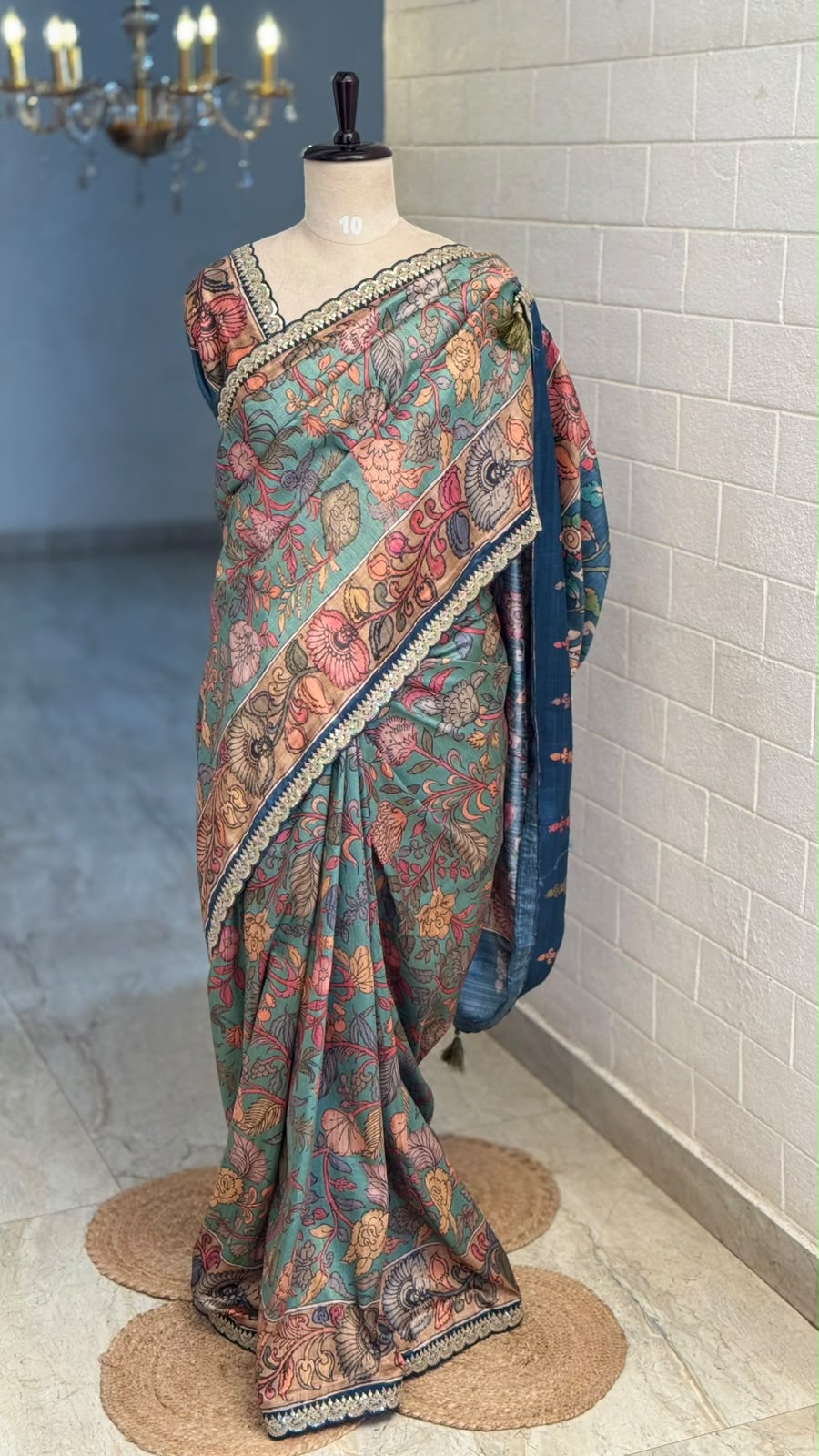 Blended Tussar Kalamkari Designer Saree