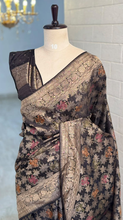 Brocade Banarasi Black Saree