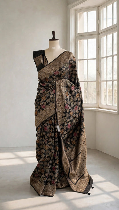 Brocade Banarasi Black Saree