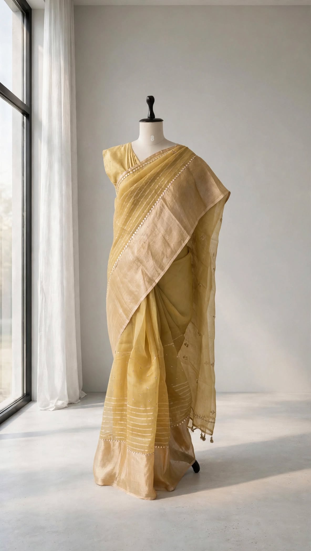 Pure Kora Tissue Fussion Saree