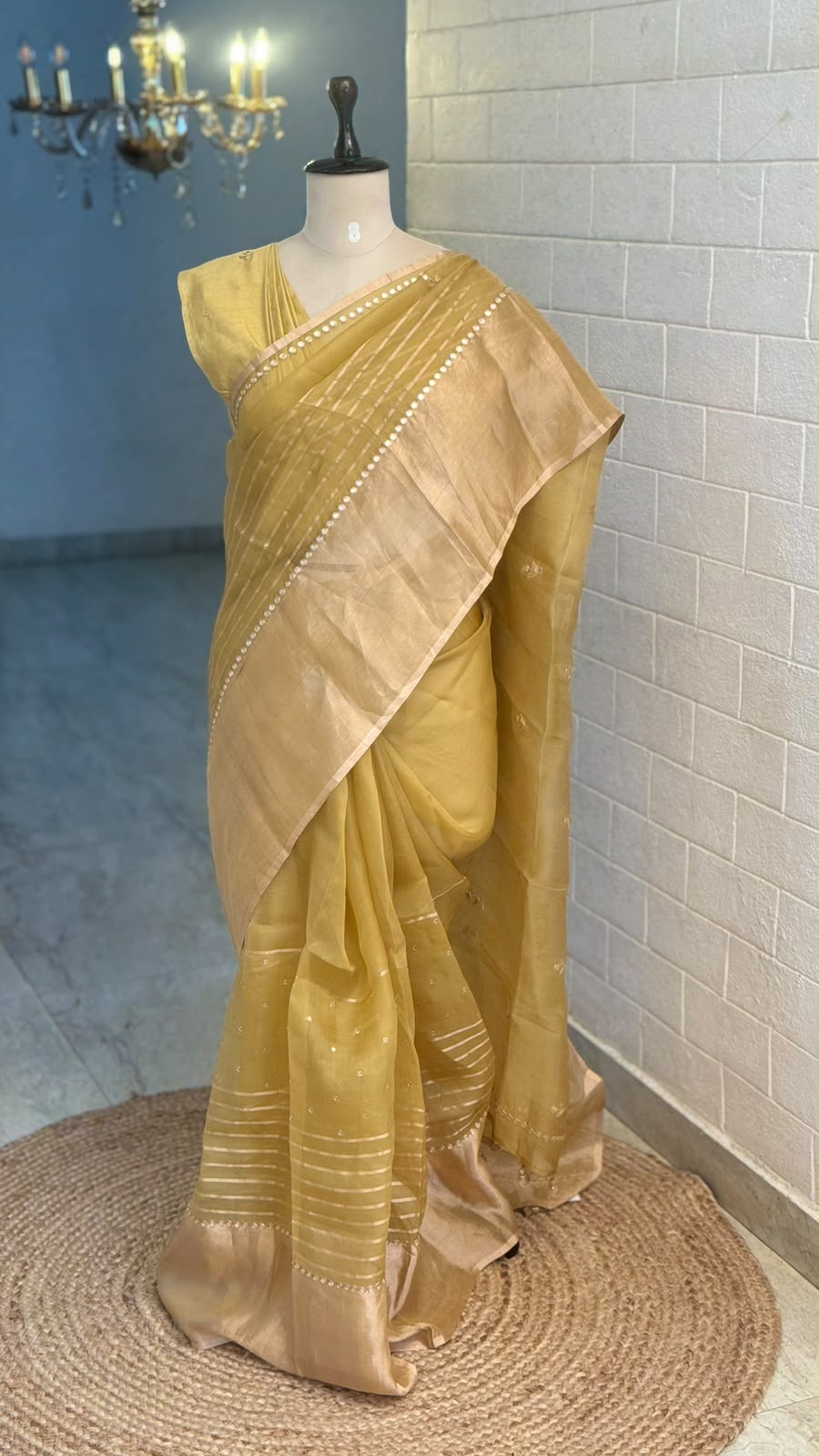 Pure Kora Tissue Fussion Saree