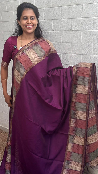 Georgette Printed Border Saree