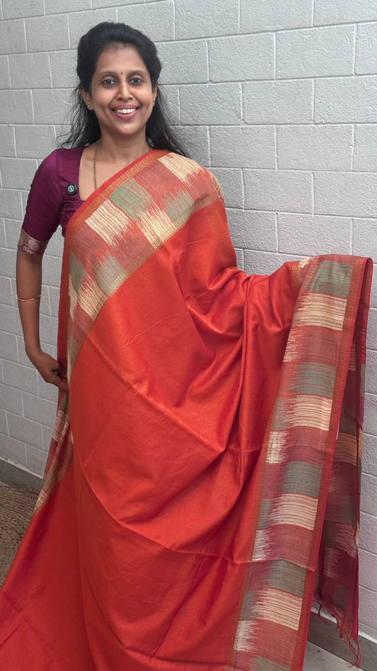 Georgette Printed Border Saree
