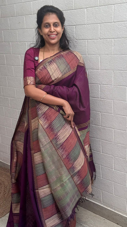 Georgette Printed Border Saree