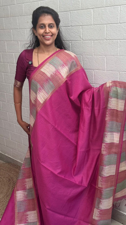 Georgette Printed Border Saree