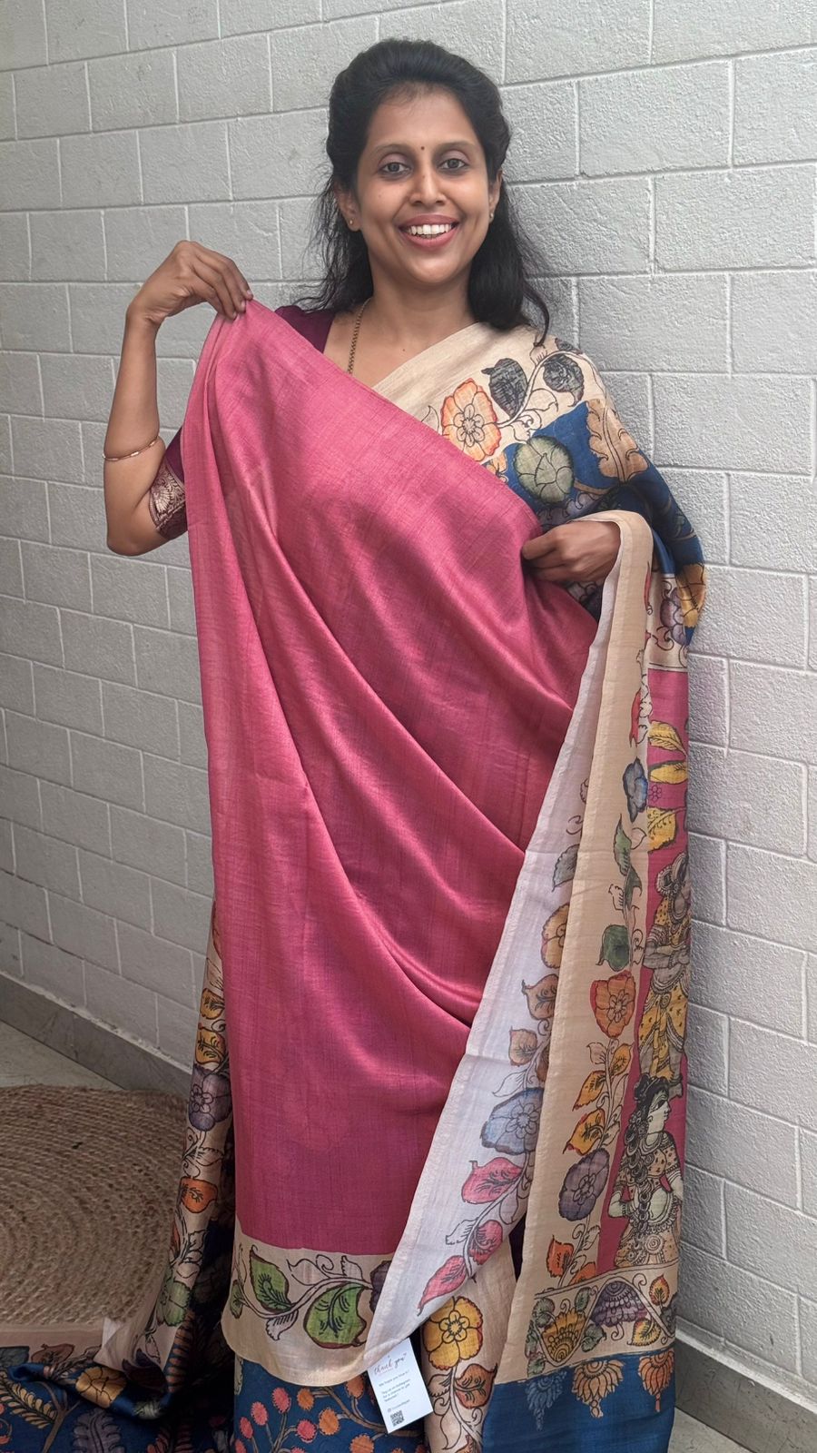 Korean Tussar Kalamkari Saree