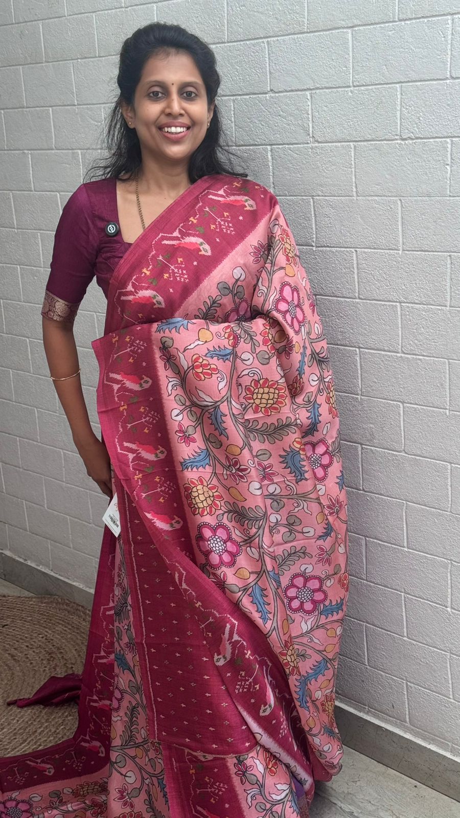 Korean Tussar Kalamkari Saree