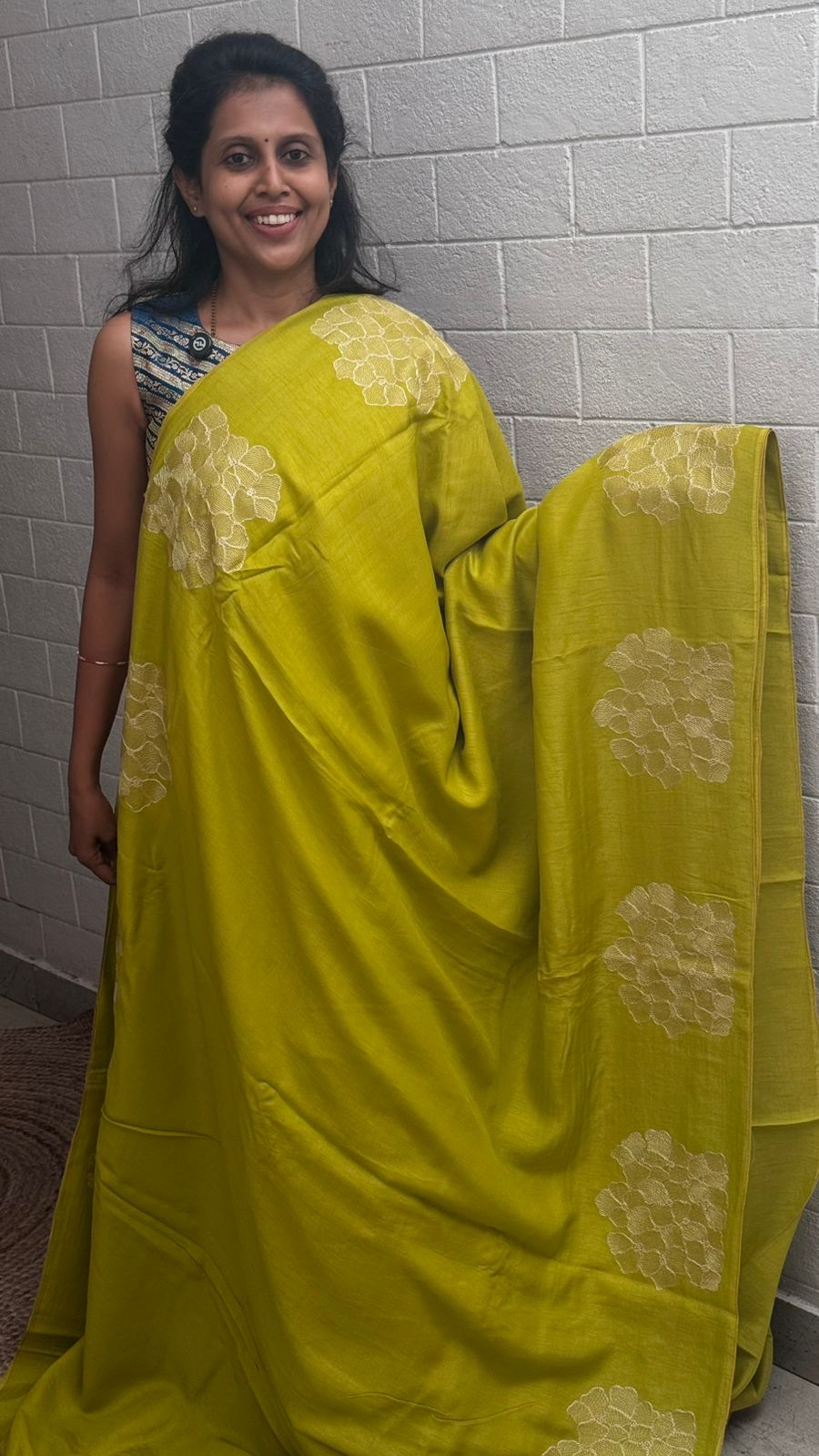 Moonga Tussar Embroidery Saree