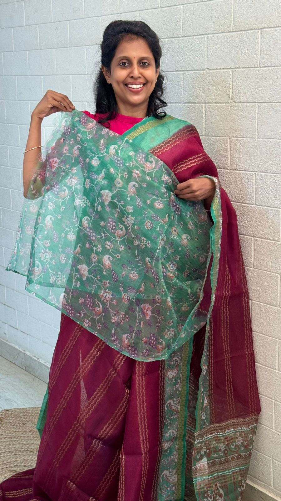 Organza Kalamkari Saree