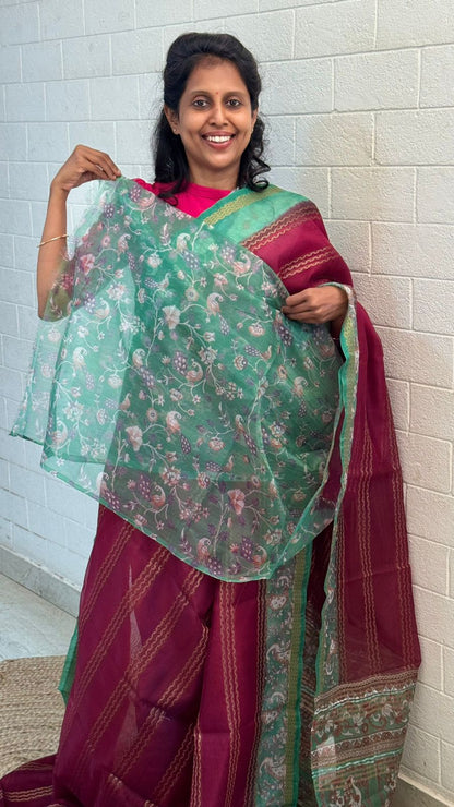 Organza Kalamkari Saree