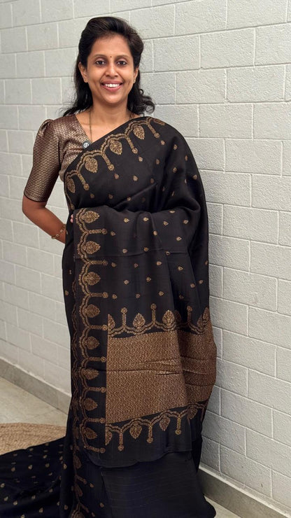 Moonga Tussar Antique Saree